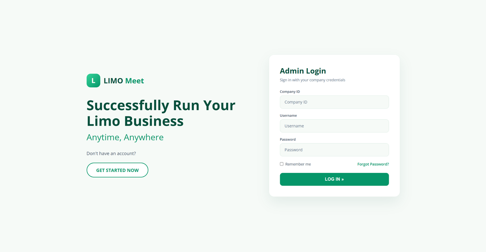 LIMO Meet limousine management software login